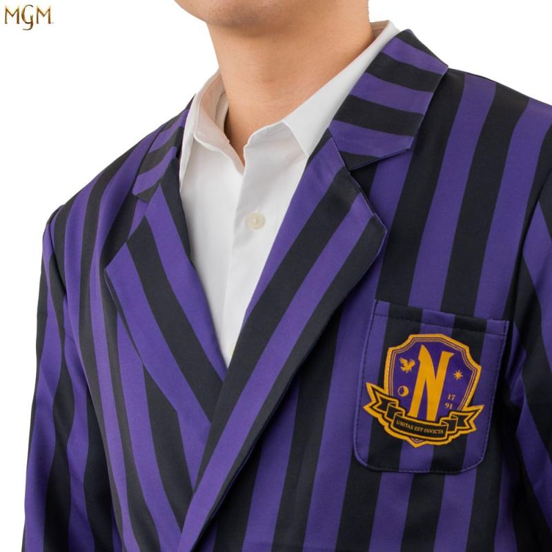 Wednesday Jacket Nevermore Academy Purple Striped Blazer Size L