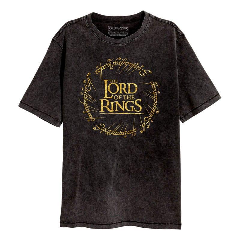 Lord Of The Rings T-Shirt Gold Foil Logo Size S