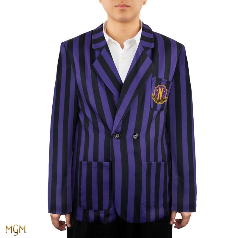 Wednesday Jacket Nevermore Academy Purple Striped Blazer Size L