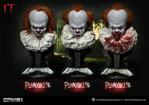 Stephen Kings It 2017 Busts 3-Pack 1/2 Pennywise Serious, Dominant & Surprised 42 cm