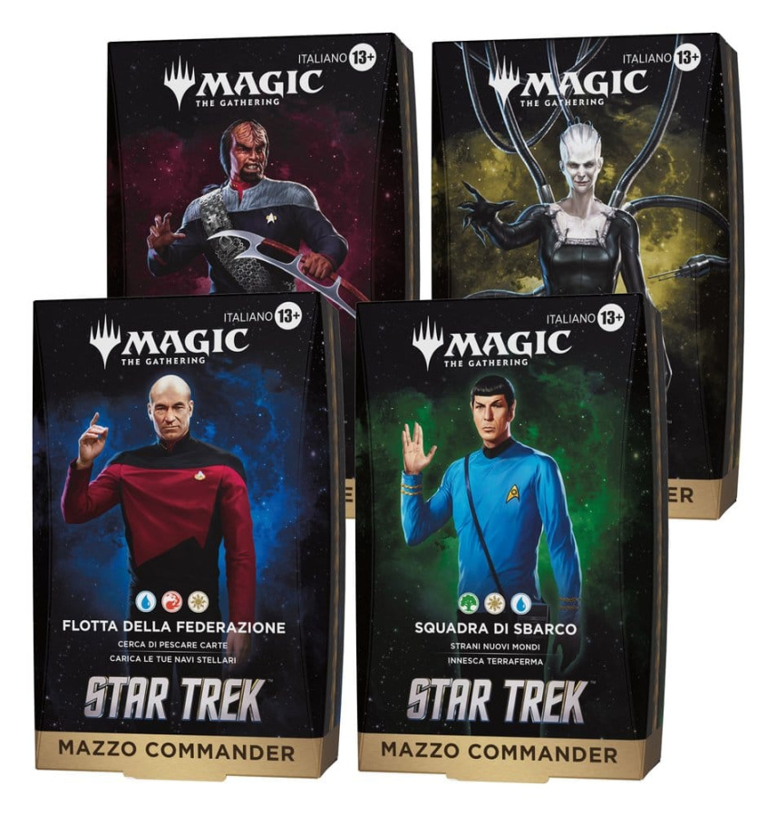 Magic the Gathering Star Trek Commander Decks Case (4) italian