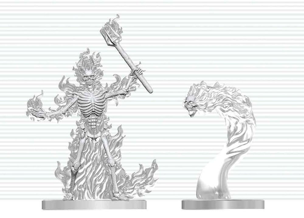 Dungeons & Dragons Nolzur's Marvelous Miniatures Unpainted Miniature Flaming Skeleton & Flameskull 1