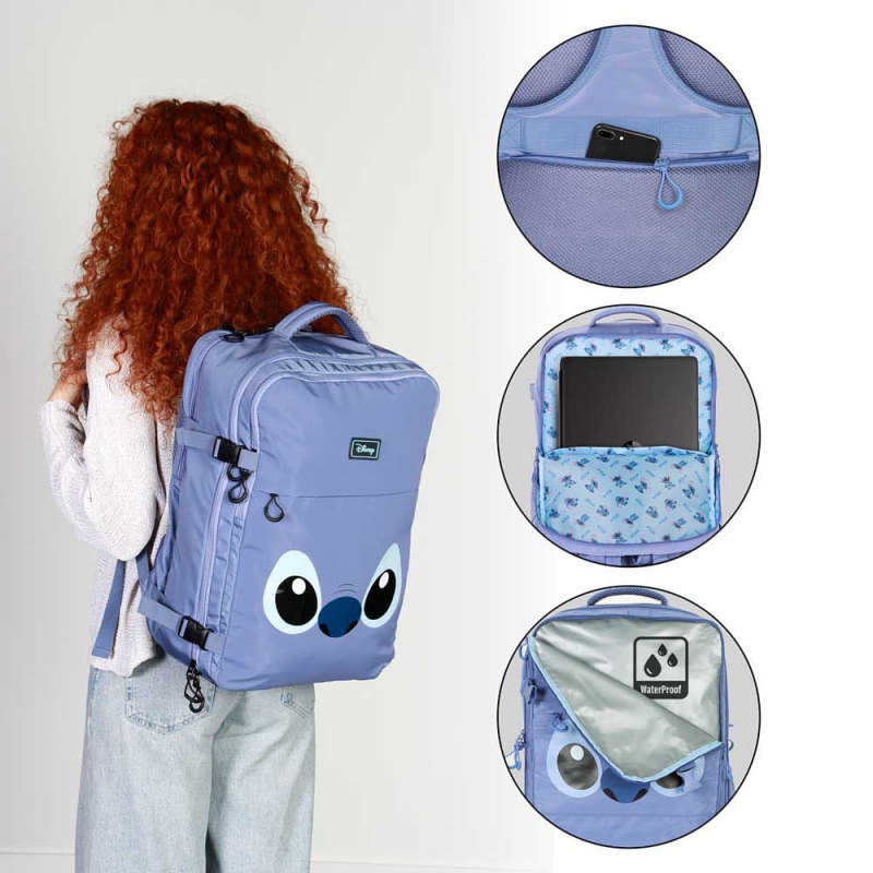 Lilo & Stitch Mercury Travel Backpack Face Blue Large 2