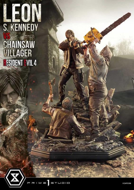 Resident Evil 4 Ultimate Premium Masterline Series Statue 1/4 Leon S. Kennedy vs. Chainsaw Villager 1