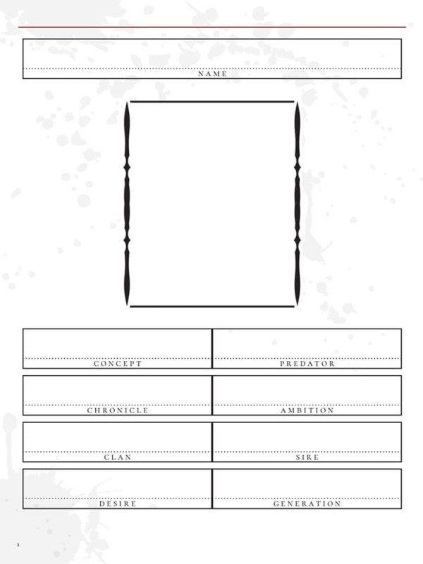 Vampire: The Masquerade 5th Edition RPG Journal Expanded Character Sheet Journal *Englische Version* 3