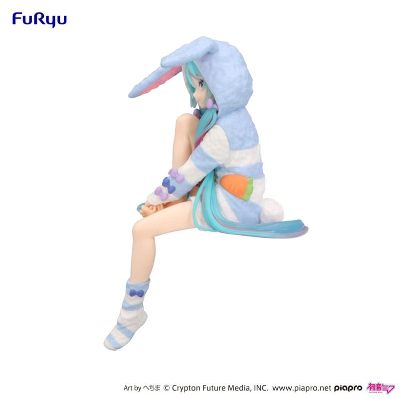 Hatsune Miku Noodle Stopper PVC Statue Hatsune Miku Rabbit Ear Hood Pajama Blue Color Ver. 14 cm 8