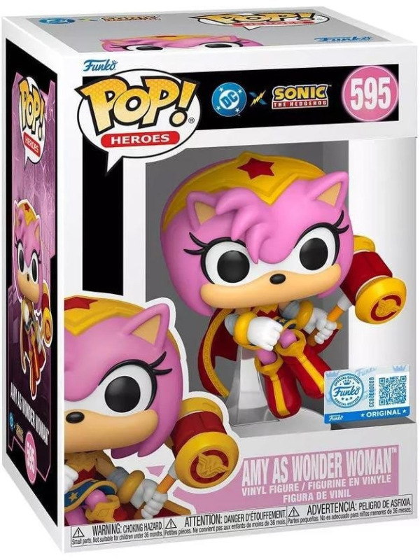 DC x Sonic the Hedgehog POP! Heroes Vinyl Figure Amy as Wonder Woman 9 cm 1