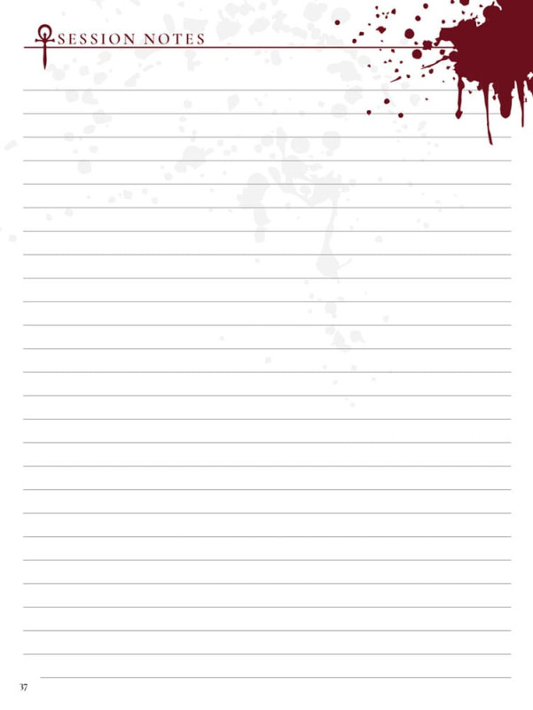Vampire: The Masquerade 5th Edition RPG Journal Expanded Character Sheet Journal *Englische Version* 6