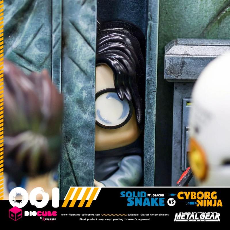 Metal Gear Solid DioCube PVC Diorama Solid Snake Vs Cyborg Ninja Ft Otacon 15 cm