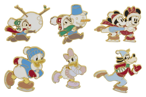 Mickey & Friends by Loungefly Enamel Pins Winter Activities Blind Display (12) 2