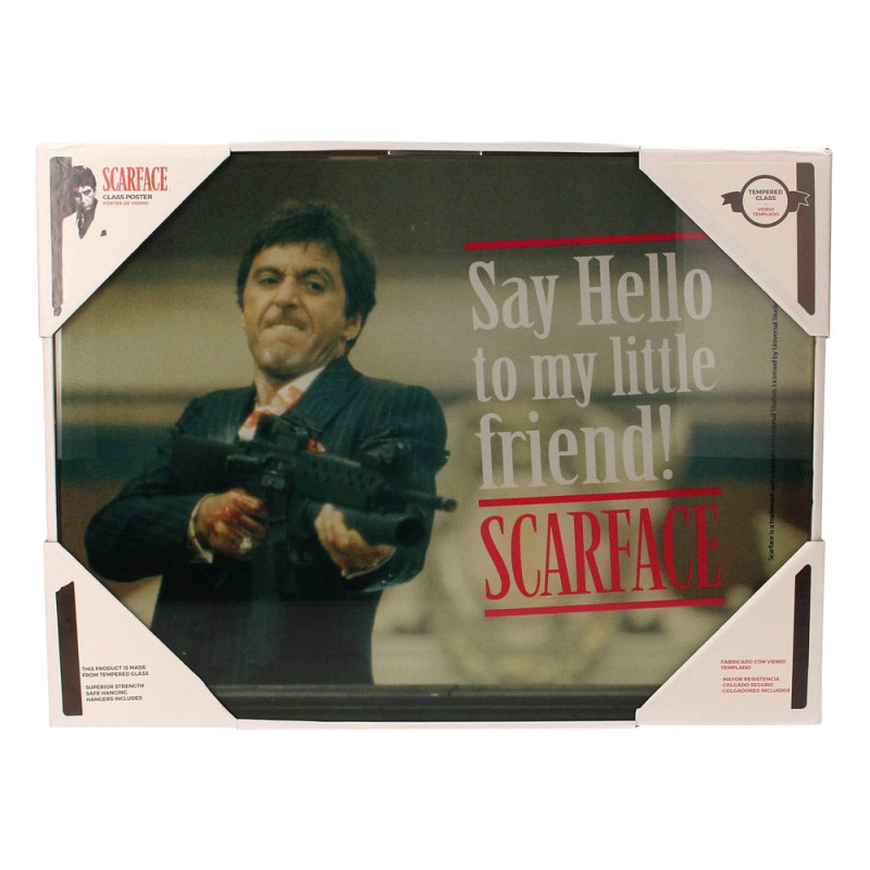 Scarface Glass Poster Say Hello 40 x 30 cm 2