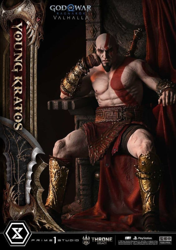 Throne Legacy God of War Series Statue 1/3 Ragnarok Young Thyself Kratos 91 cm 8