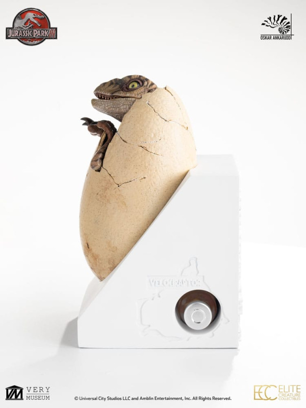 Jurassic Park III ECC Elite Creature Line Statue White Queen Hatching Egg 13 cm 7