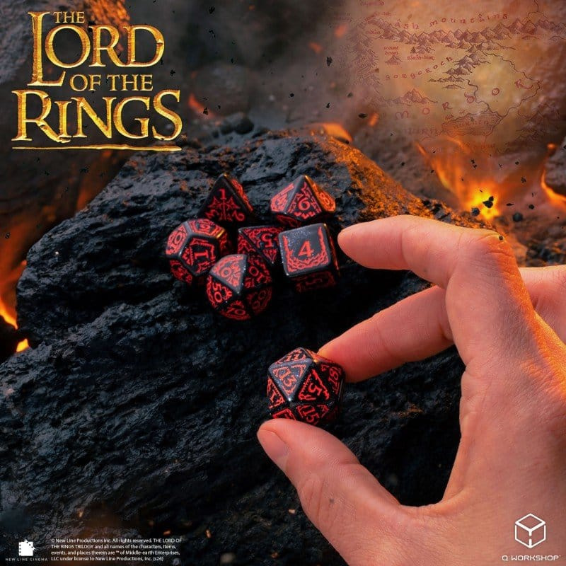 The Lord of the Rings Dice Set of 7 Mordor 5