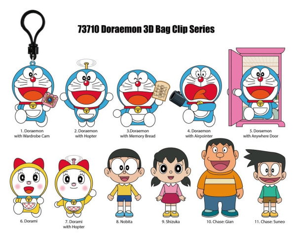 Doraemon 3D Foam Bag Clips Serie 1 Display (24) 1