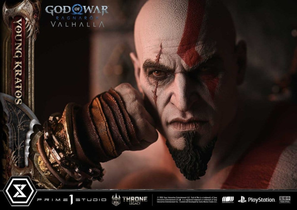 Throne Legacy God of War Series Statue 1/3 Ragnarok Young Thyself Kratos 91 cm 3