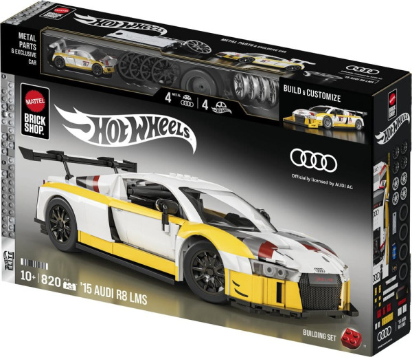 Hot Wheels Elite Mattel Brick Shop Building Set 1/16 '15 Audi R8 LMS 3