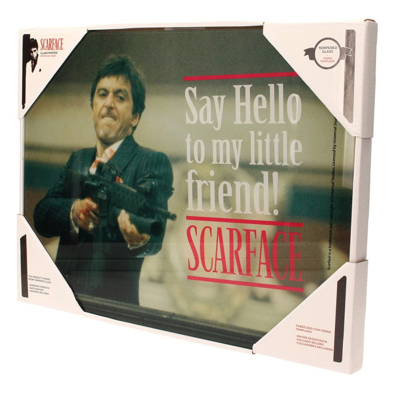 Scarface Glass Poster Say Hello 40 x 30 cm 3