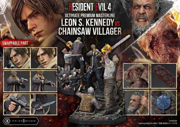 Resident Evil 4 Ultimate Premium Masterline Series Statue 1/4 Leon S. Kennedy vs. Chainsaw Villager 6