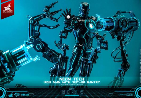 Iron Man 2 Action Figure 1/6 Neon Tech Iron Man with Suit-Up Gantry 32 cm