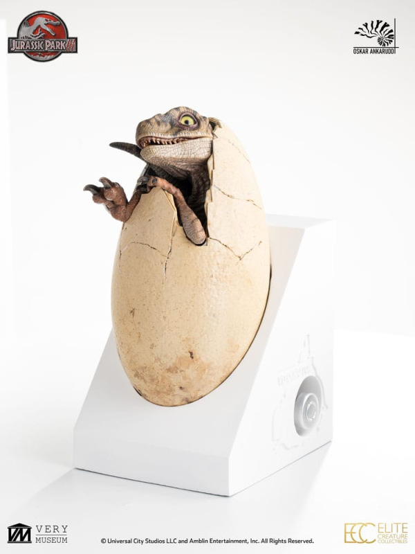 Jurassic Park III ECC Elite Creature Line Statue White Queen Hatching Egg 13 cm 3