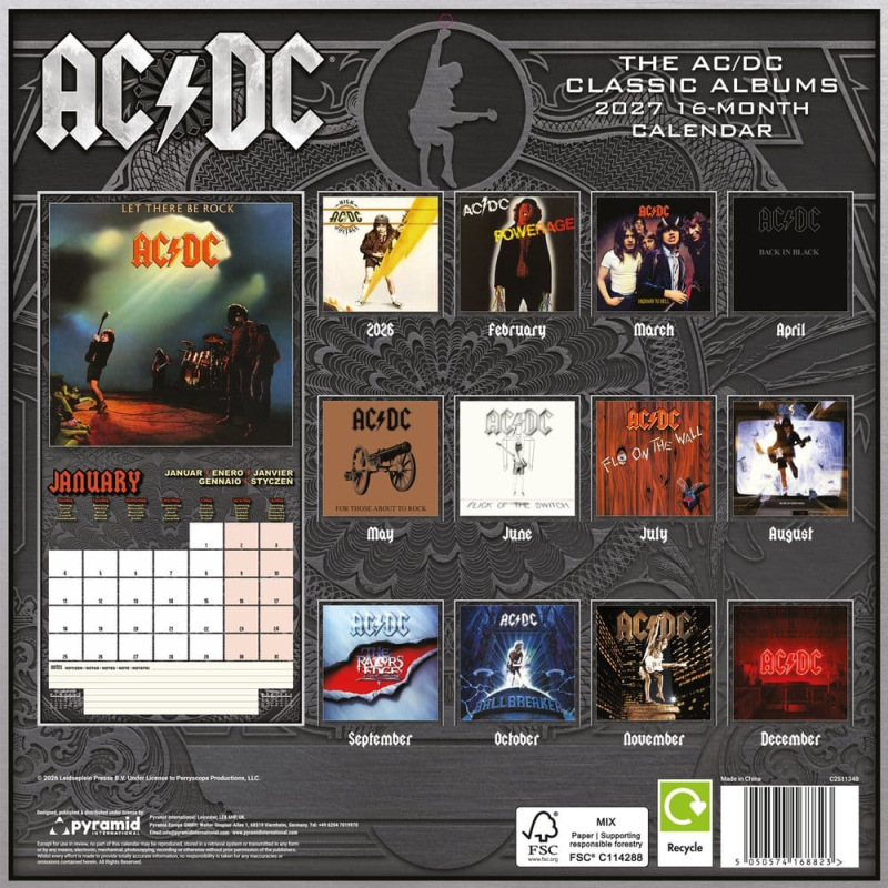 AC/DC Calendar Albums 2027 30 x 30 cm 1