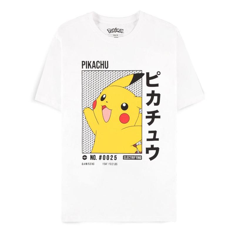 Pokemon T-Shirt White Pikachu Size S