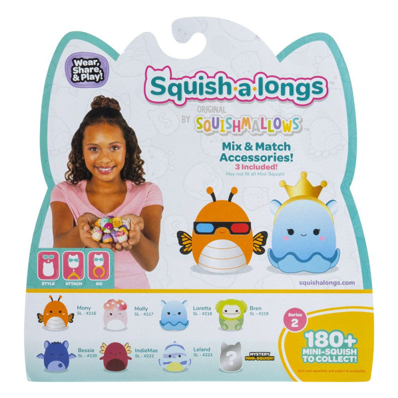 Squishmallows Squish-a-longs minifigures Set of 8 Series 2 Style 2 2,5 cm 3