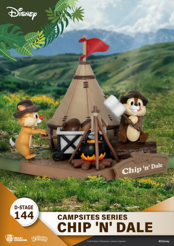 Disney D-Stage Campsite Series PVC Diorama Chip & Dale 10 cm 3
