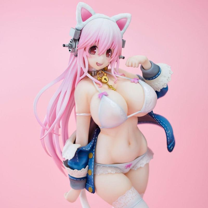 Super Sonico PVC Statue Super Sonico White Cat Ver. 27 cm