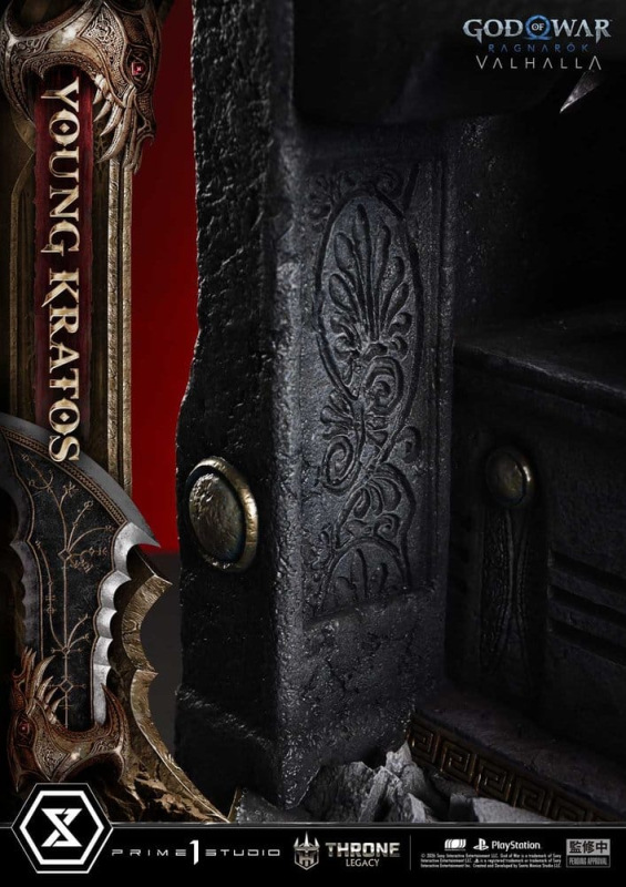 Throne Legacy God of War Series Statue 1/3 Ragnarok Young Thyself Kratos 91 cm 11