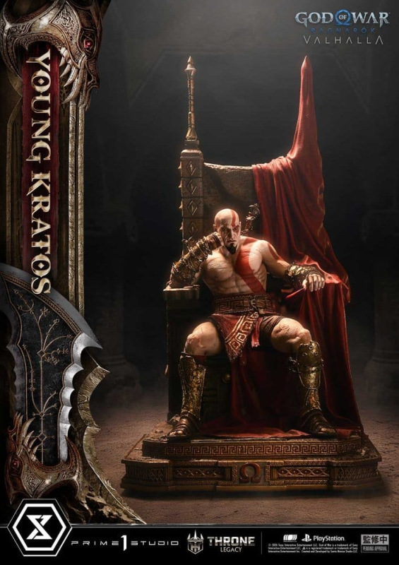 Throne Legacy God of War Series Statue 1/3 Ragnarok Young Thyself Kratos 91 cm 2