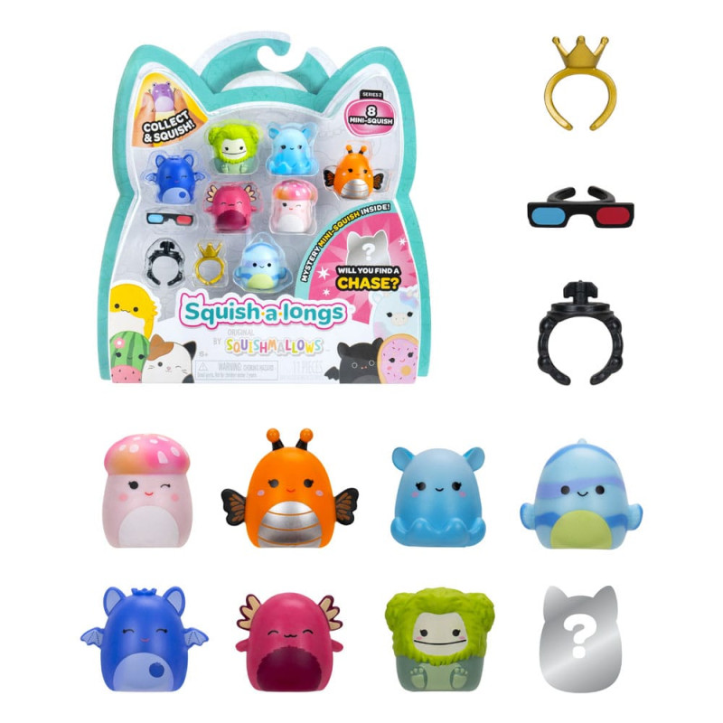 Squishmallows Squish-a-longs minifigures Set of 8 Series 2 Style 2 2,5 cm 1