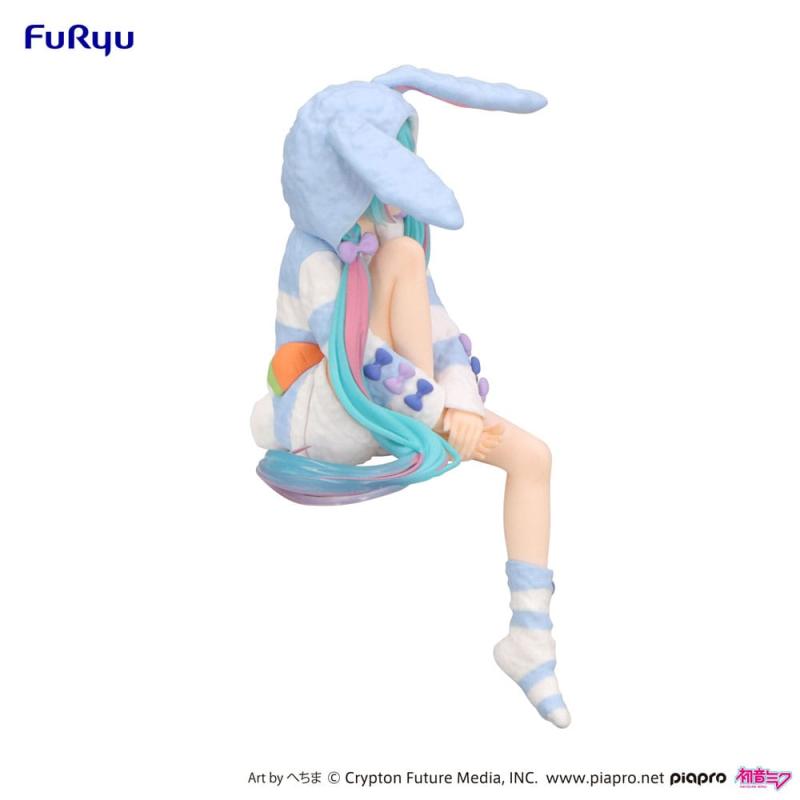 Hatsune Miku Noodle Stopper PVC Statue Hatsune Miku Rabbit Ear Hood Pajama Blue Color Ver. 14 cm 9