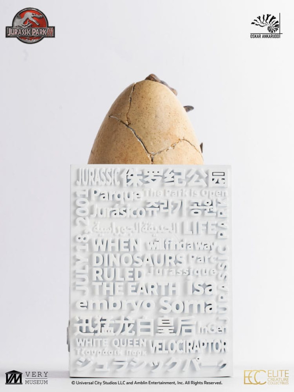 Jurassic Park III ECC Elite Creature Line Statue White Queen Hatching Egg 13 cm 11