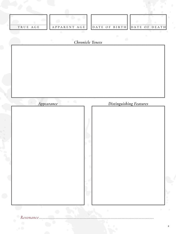 Vampire: The Masquerade 5th Edition RPG Journal Expanded Character Sheet Journal *Englische Version* 4