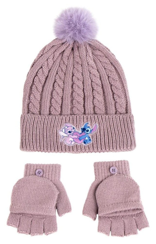 Lilo & Stitch Beanie & Gloves 2-Set Pink