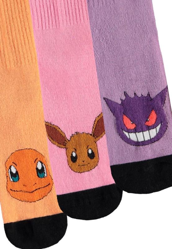 Pokemon Socks 3-Pack Heads Colormix 39-42