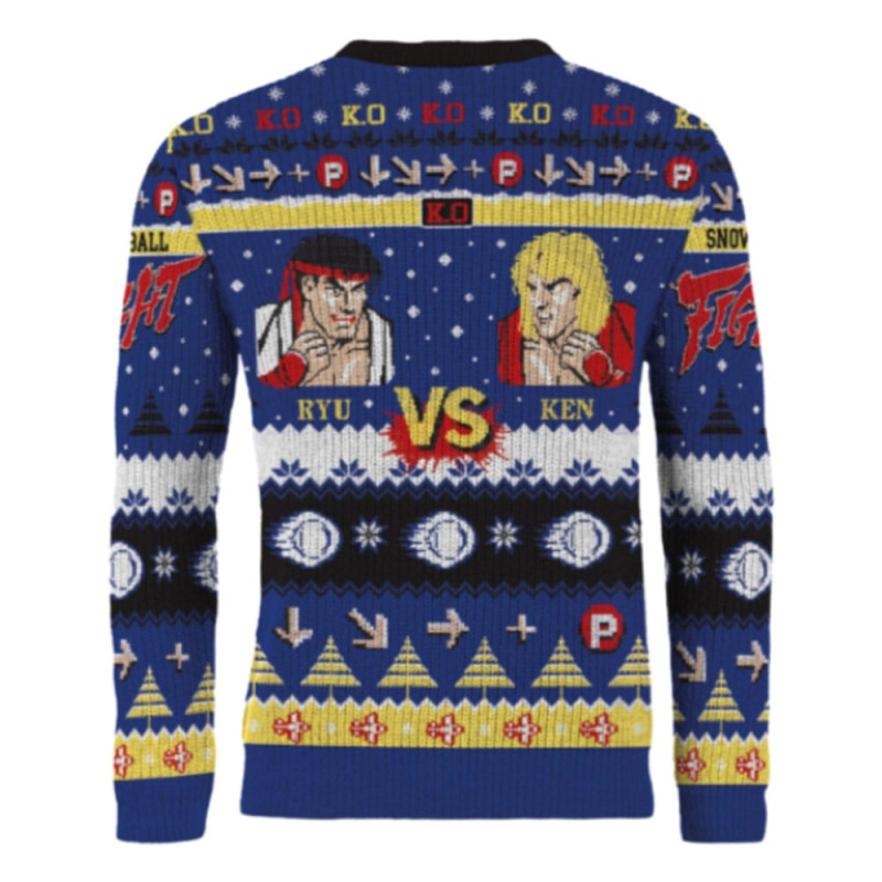 Street Fighter Christmas Sweater Ryu & Ken Size L 1