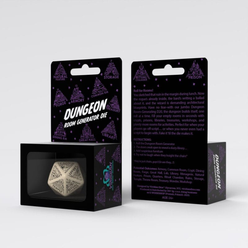 Viridian Jumbo Dice Dungeon Room Generator D20 Beige 1
