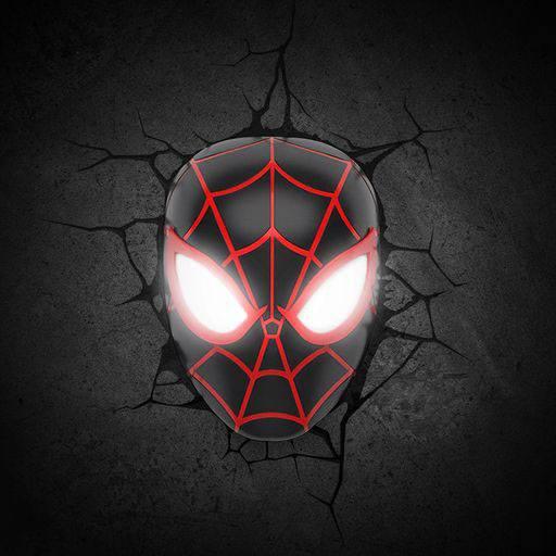 Marvel 3D LED Light Spider-Man Miles Morales Face 3D