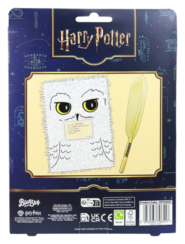 Harry Potter Plush Notebook Set with Pen Hedwig Magical Locations 3