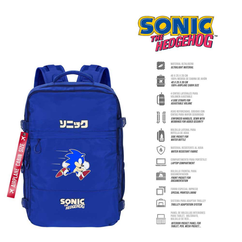 Sonic The Hedgehog Mercury Underseat Cabin Bag Backpack Sega Action Blue 1