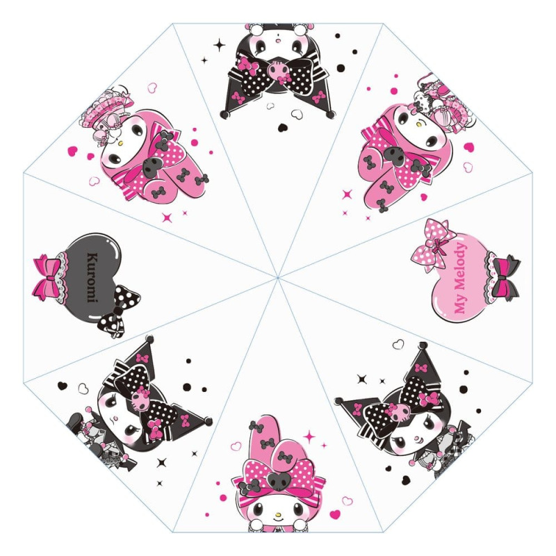 Sanrio Pink Black Party Series Umbrella Kuromi & My Melody Transparent