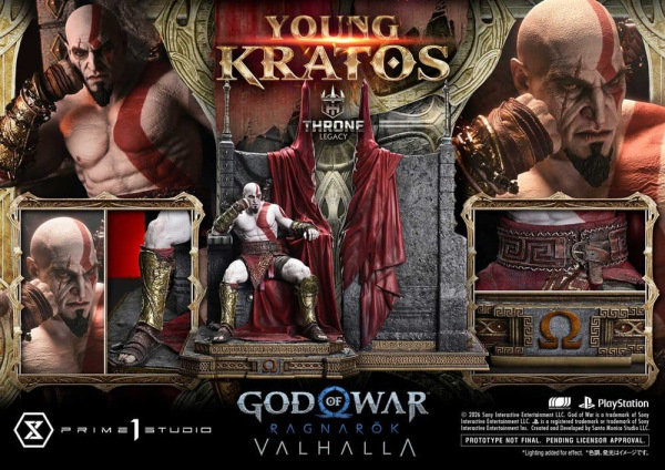 Throne Legacy God of War Series Statue 1/3 Ragnarok Young Thyself Kratos 91 cm 4
