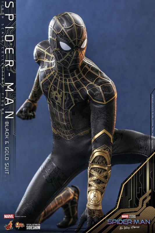 Spider-Man: No Way Home Movie Masterpiece Action Figure 1/6 Spider-Man (Black & Gold Suit) 30 cm