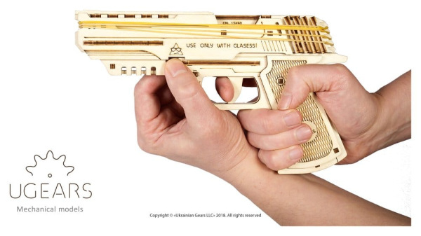 Ugears 3D Wooden Puzzle Wolf-01 Handgun 12