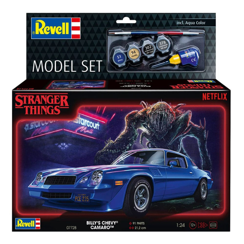 Stranger Things Model Kit Set 1/25 Chevy Camaro Z/28 19 (Aqua Color) 19 cm 3