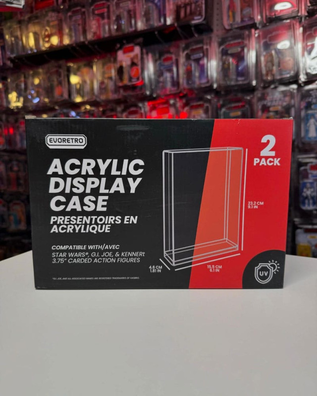 Evoretro Acrylic Display Cases 2-Pack for Action Figures 2