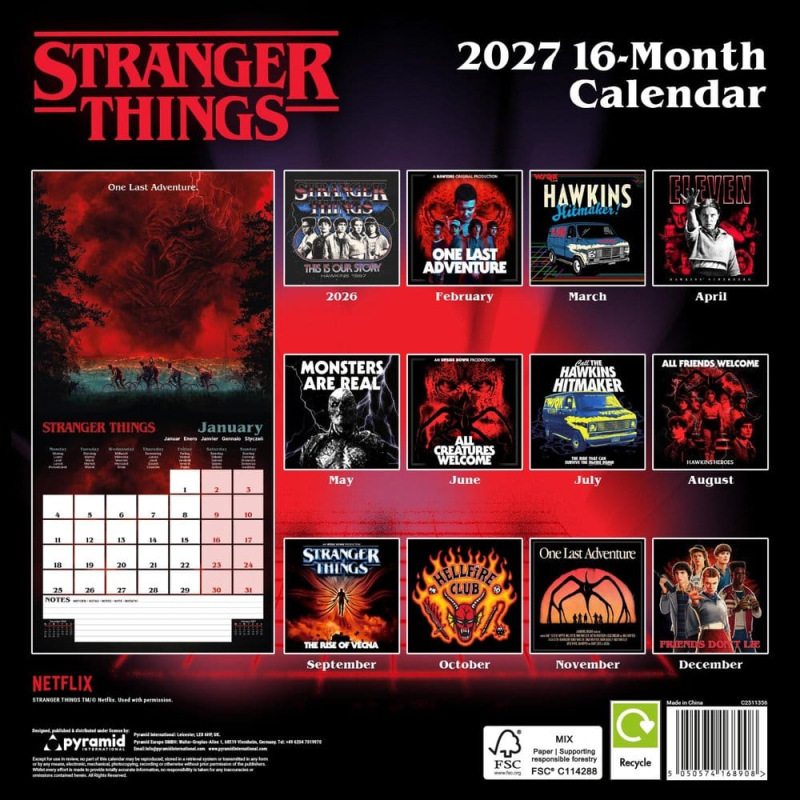 Stranger Things Calendar 2027 30 x 30 cm 1